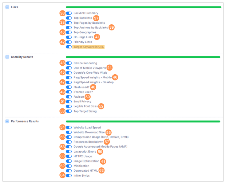 Vérifications et Sections